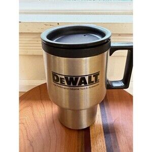 DEWALT Stainless Steel Insulated Travel Mug w/ Handle Drink-Through Lid Silver